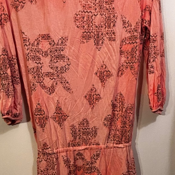 Juicy Couture Blouson Dress Orange Print 3/4 Sleeves Size Medium - Picture 5 of 10